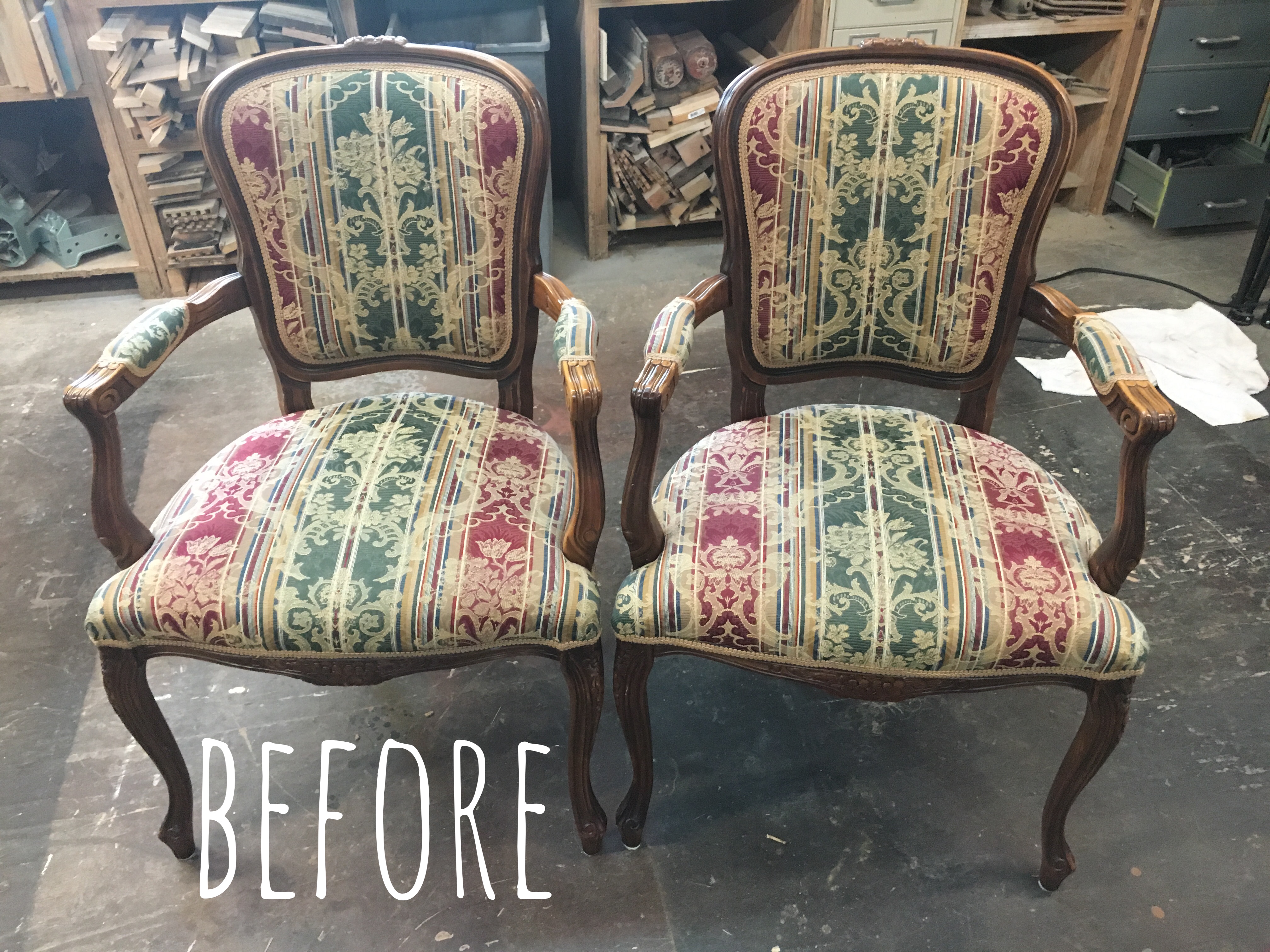 arm chair update, reupholstery