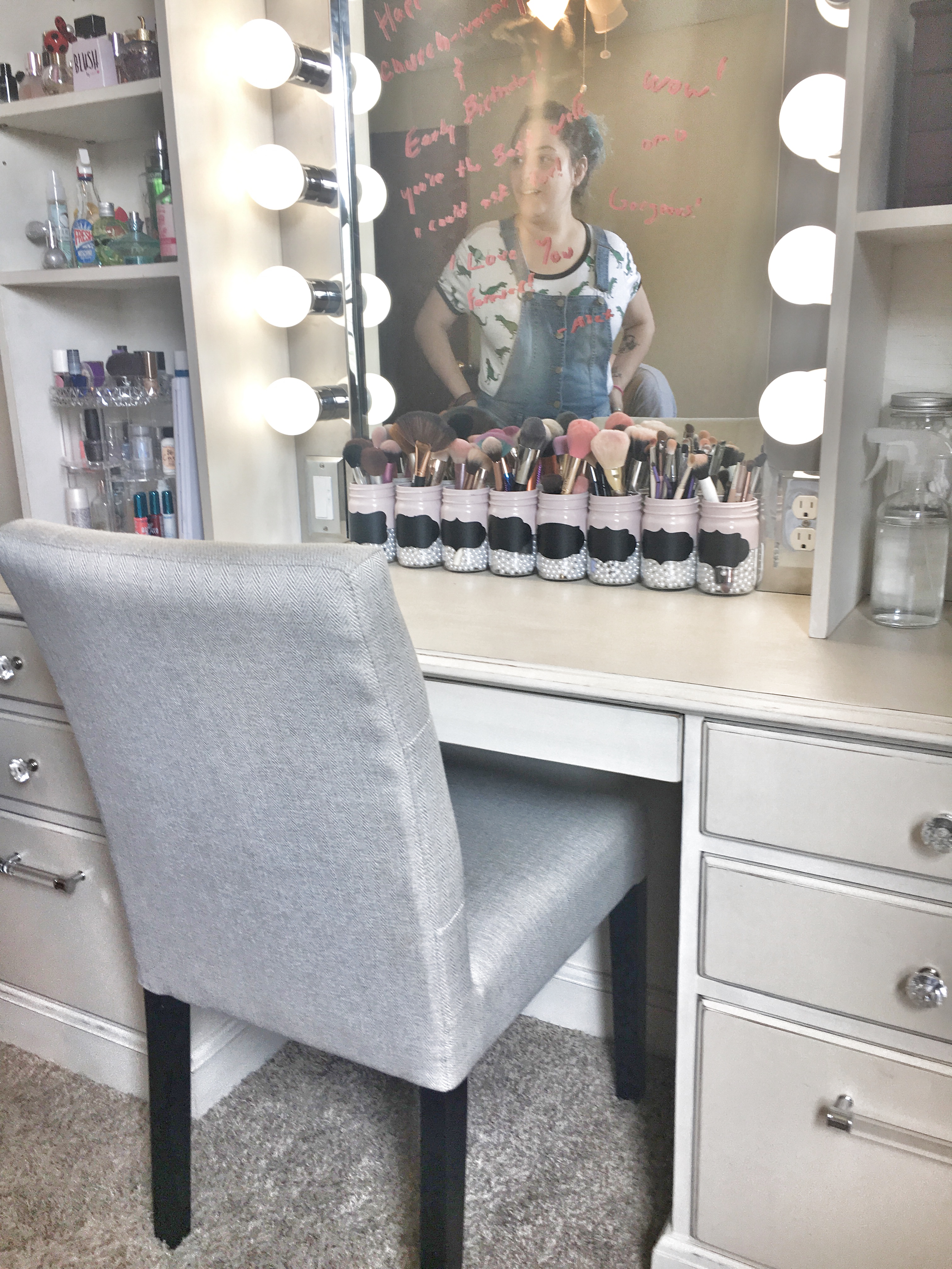 custom makeup vanity, makeup organization