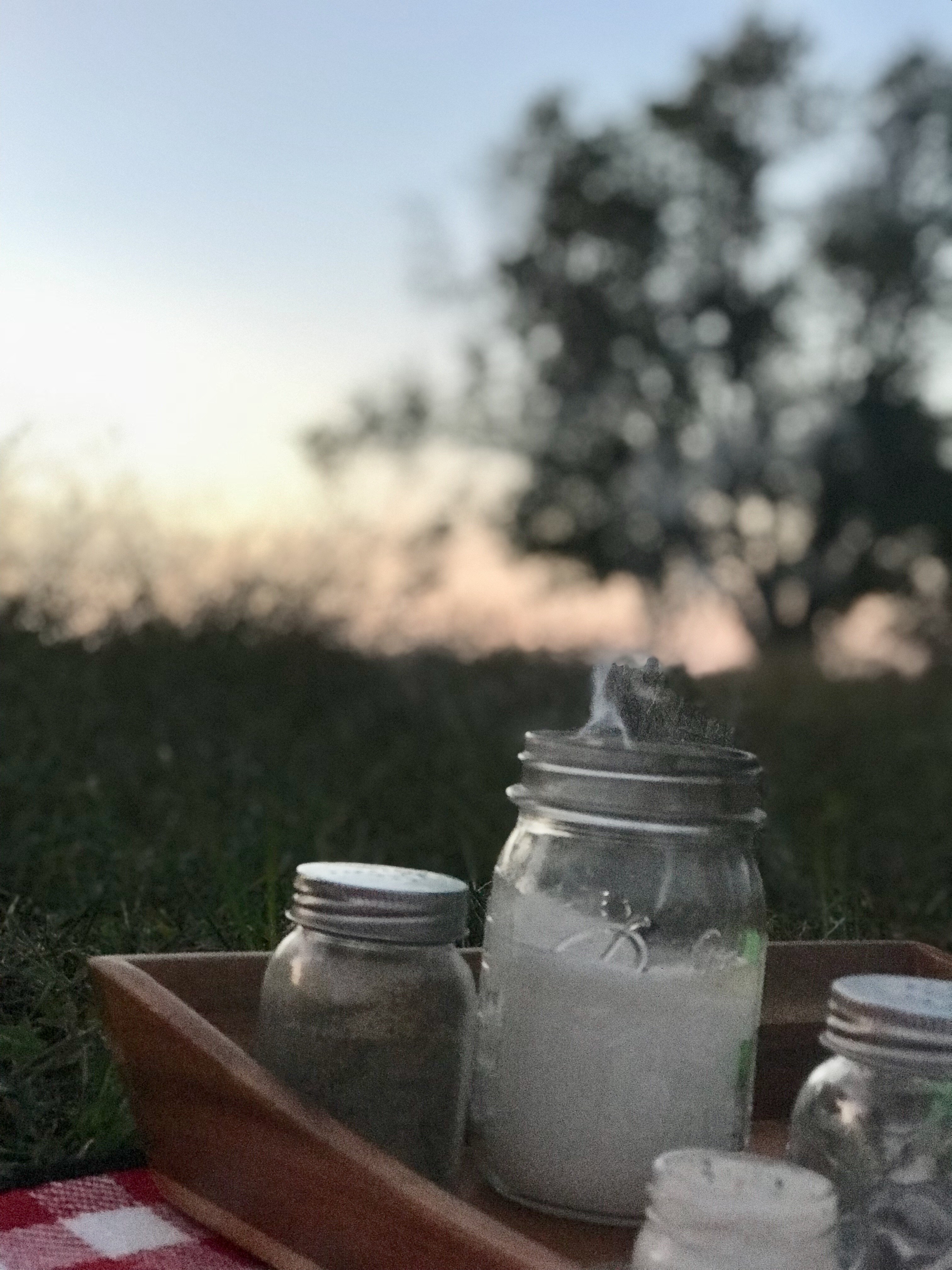 candles, picnic