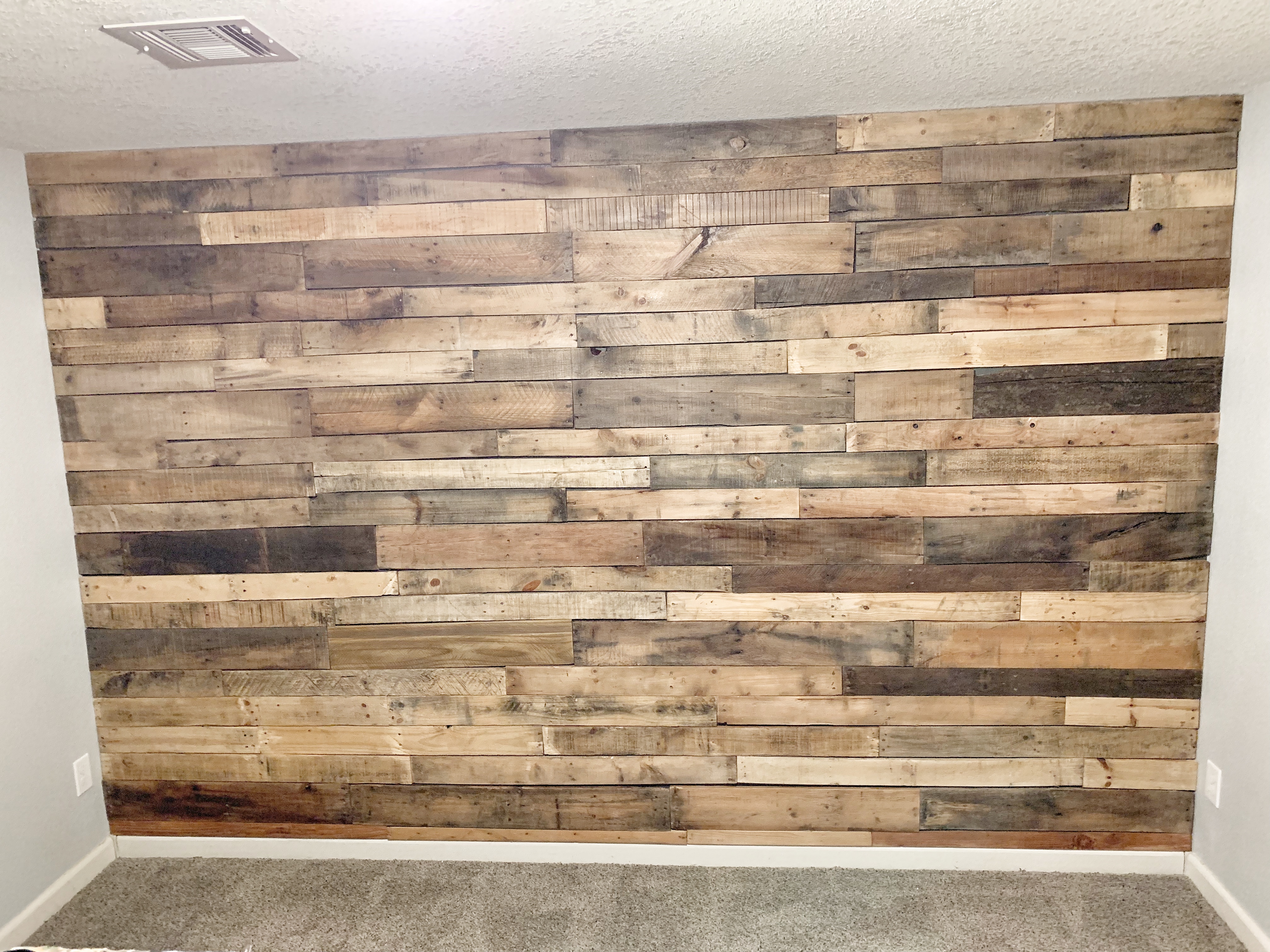 pallet wood, scrap wood, planked wood, accent wall