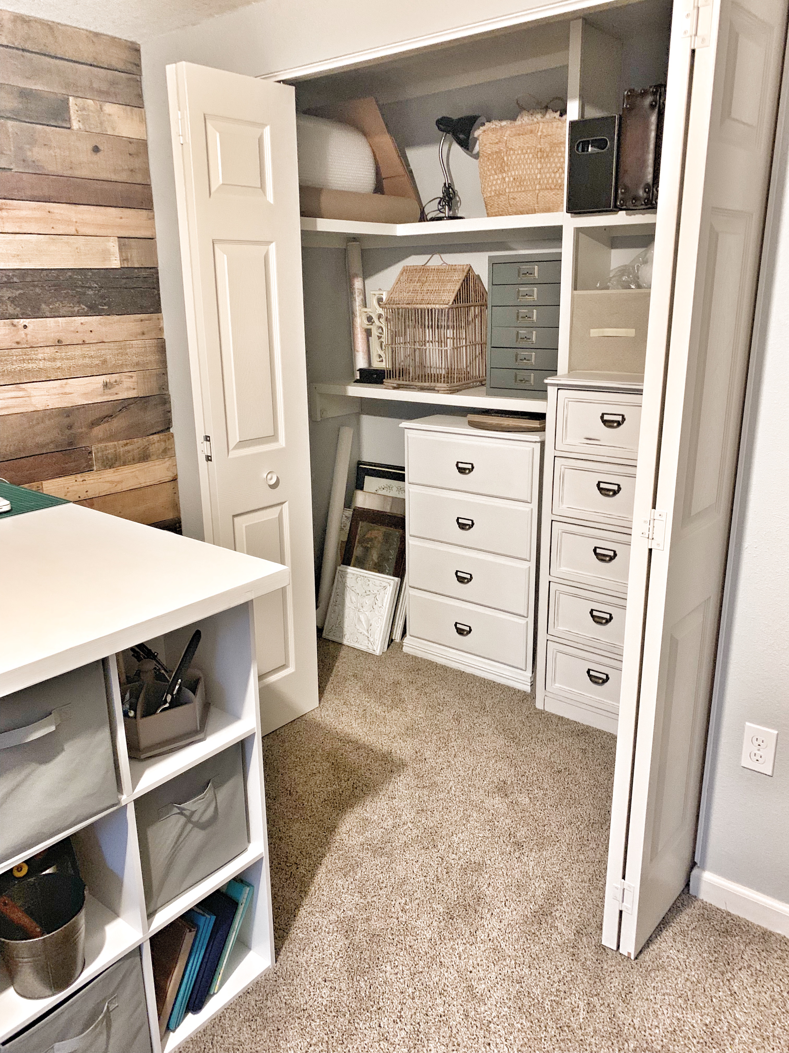 Our DIY Organized Home Office Closet