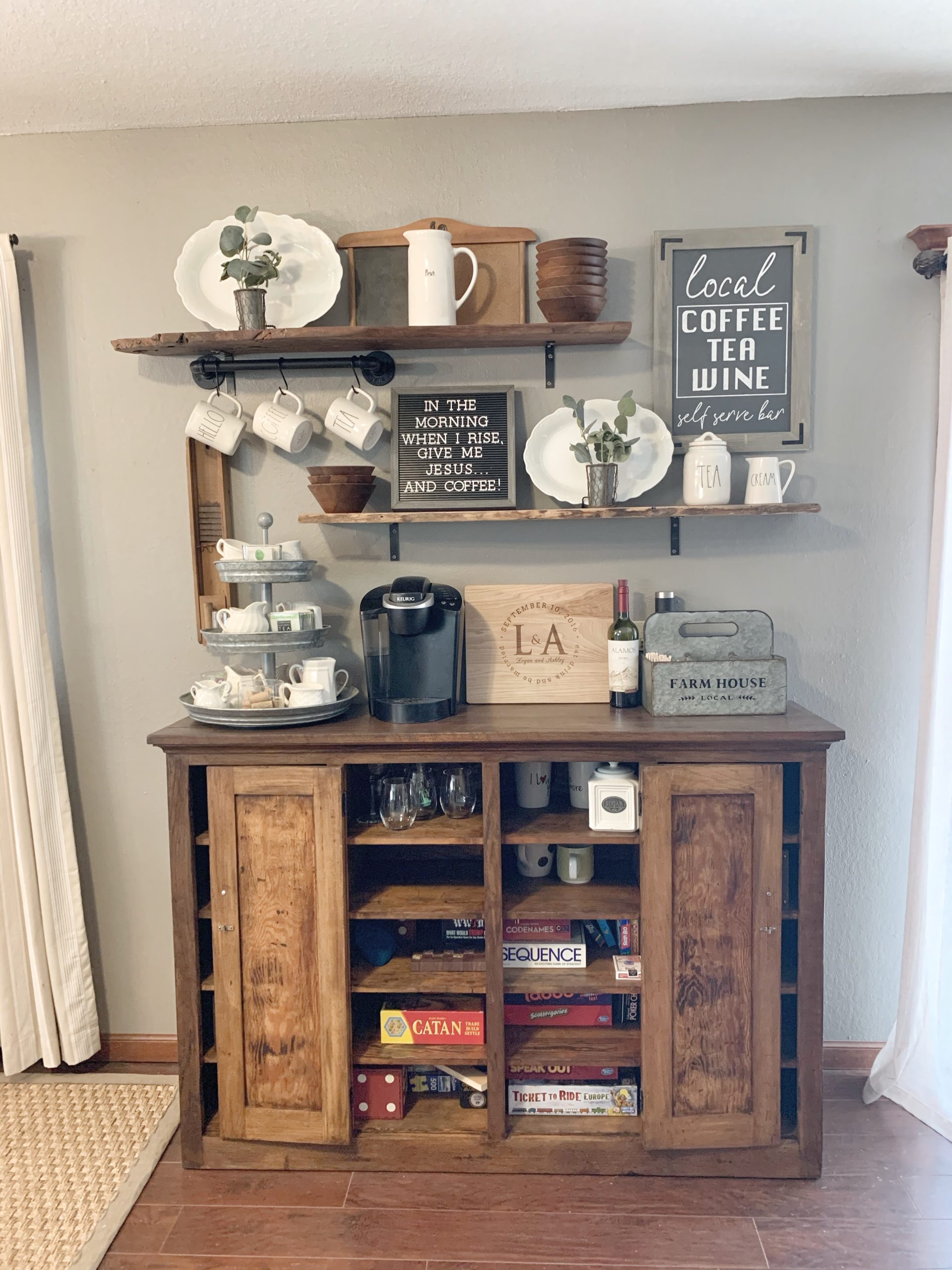 Coffee Bar Cabinet Flip — Ashley Diann Designs